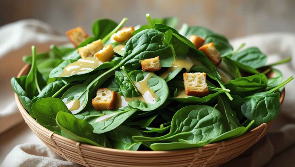 fresh bowl of spinach salad